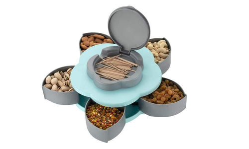 5 Compartments Smart Flower Candy  Rotating Box for Candy, Dry food, Spices Storage - FridayBasket