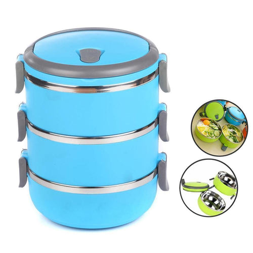 2006_Easy Lock Stainless Steel Lunch Box 3 Layers - FridayBasket