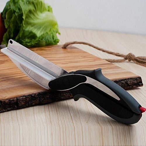 073 Stainless Steel 4 in 1 Clever Cutter, Black - FridayBasket