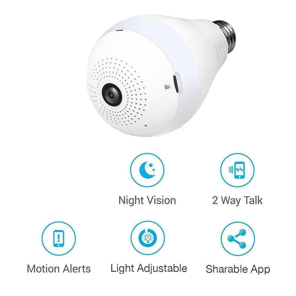 323 Panoramic Camera Light Bulb (WiFi Wireless Smart spy Bulb) - FridayBasket