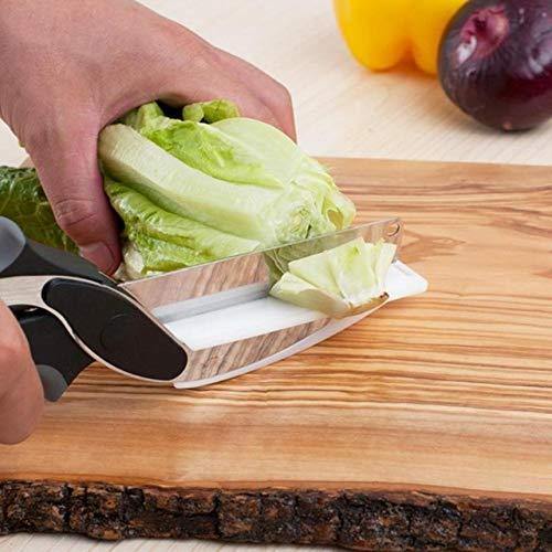 073 Stainless Steel 4 in 1 Clever Cutter, Black - FridayBasket