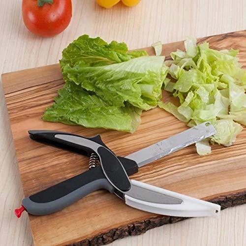 073 Stainless Steel 4 in 1 Clever Cutter, Black - FridayBasket