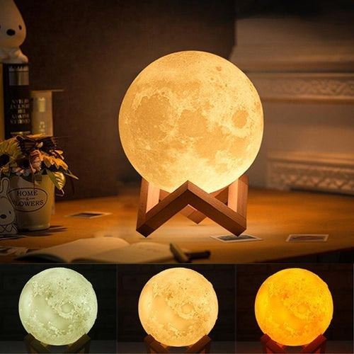 3D Moon Lamp India/Moon Shaped Lamp/Led Moon Lamp/Lunar Moonlight Lamp - Multi Color - FridayBasket