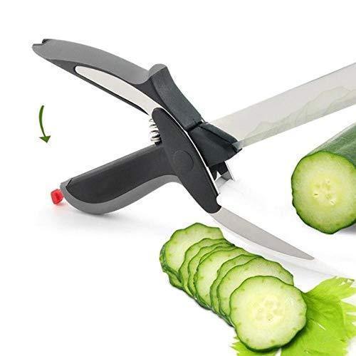 073 Stainless Steel 4 in 1 Clever Cutter, Black - FridayBasket