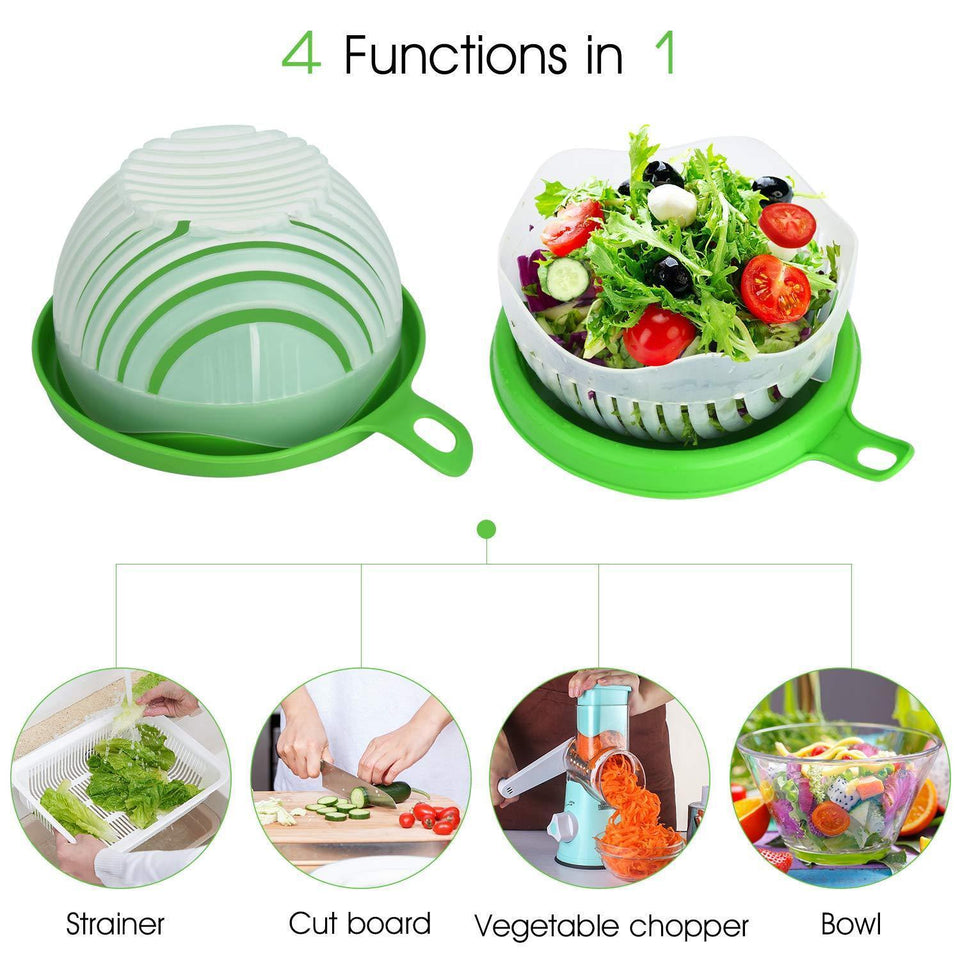 Upgraded Fast & Easy SALAD CUTTER BOWL,  Fresh Fruit, Vegetable Salad Chopper Bowl