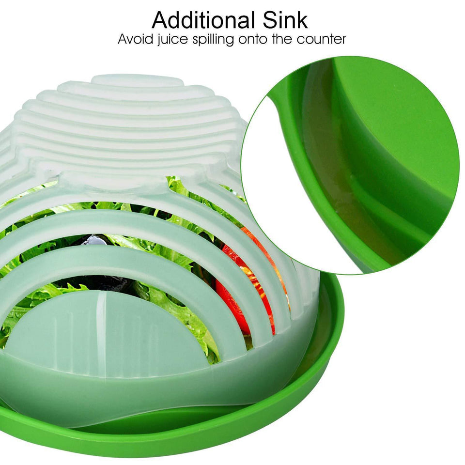 Upgraded Fast & Easy SALAD CUTTER BOWL,  Fresh Fruit, Vegetable Salad Chopper Bowl