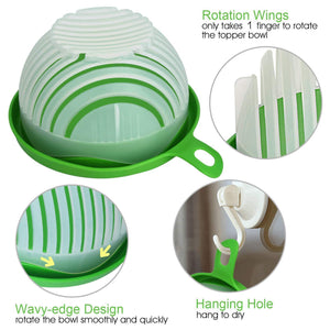 Upgraded Fast & Easy SALAD CUTTER BOWL,  Fresh Fruit, Vegetable Salad Chopper Bowl