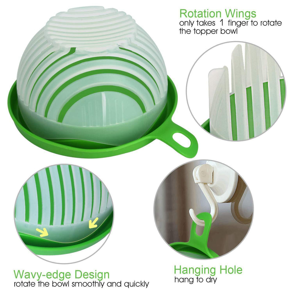Upgraded Fast & Easy SALAD CUTTER BOWL,  Fresh Fruit, Vegetable Salad Chopper Bowl